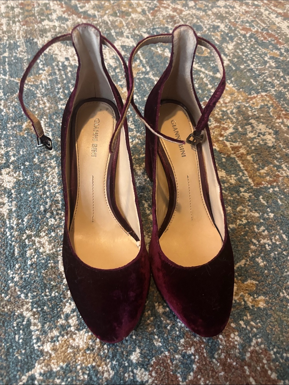 Gianni Bini Burgundy Velvet Pumps